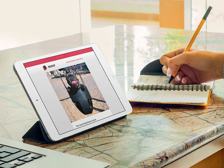 Click the photo of a reader taking notes from Boost News to view the archive of past issues.