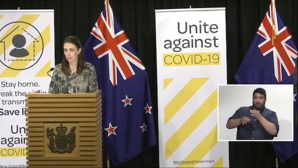 Screenshot from Ministers' media conference on COVID-19. Image from https://covid19.govt.nz/  CC-by-4.0 https://creativecommons.org/licenses/by/4.0/ 