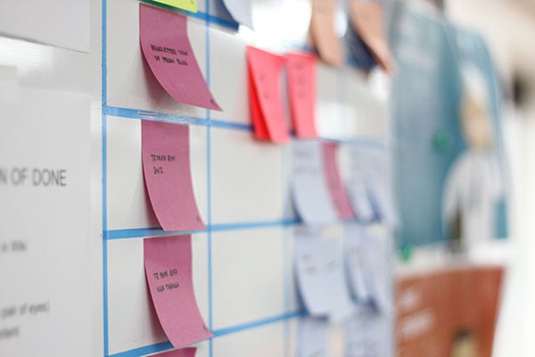 Click the photo of a Scrum board to read the post about reducing batch size.